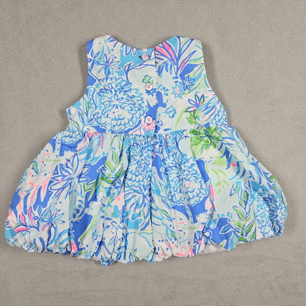 Lilly Pulitzer Bubble Dress Infant Girls 3-6 Months Baby Britta Coastal Blue - Picture 6 of 10